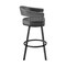 Armen Living Chelsea 25" Swivel Counter Stool with Matte Black Finish and Vintage Gray Faux Leather LCCSBAMBVG26 - alternate 2